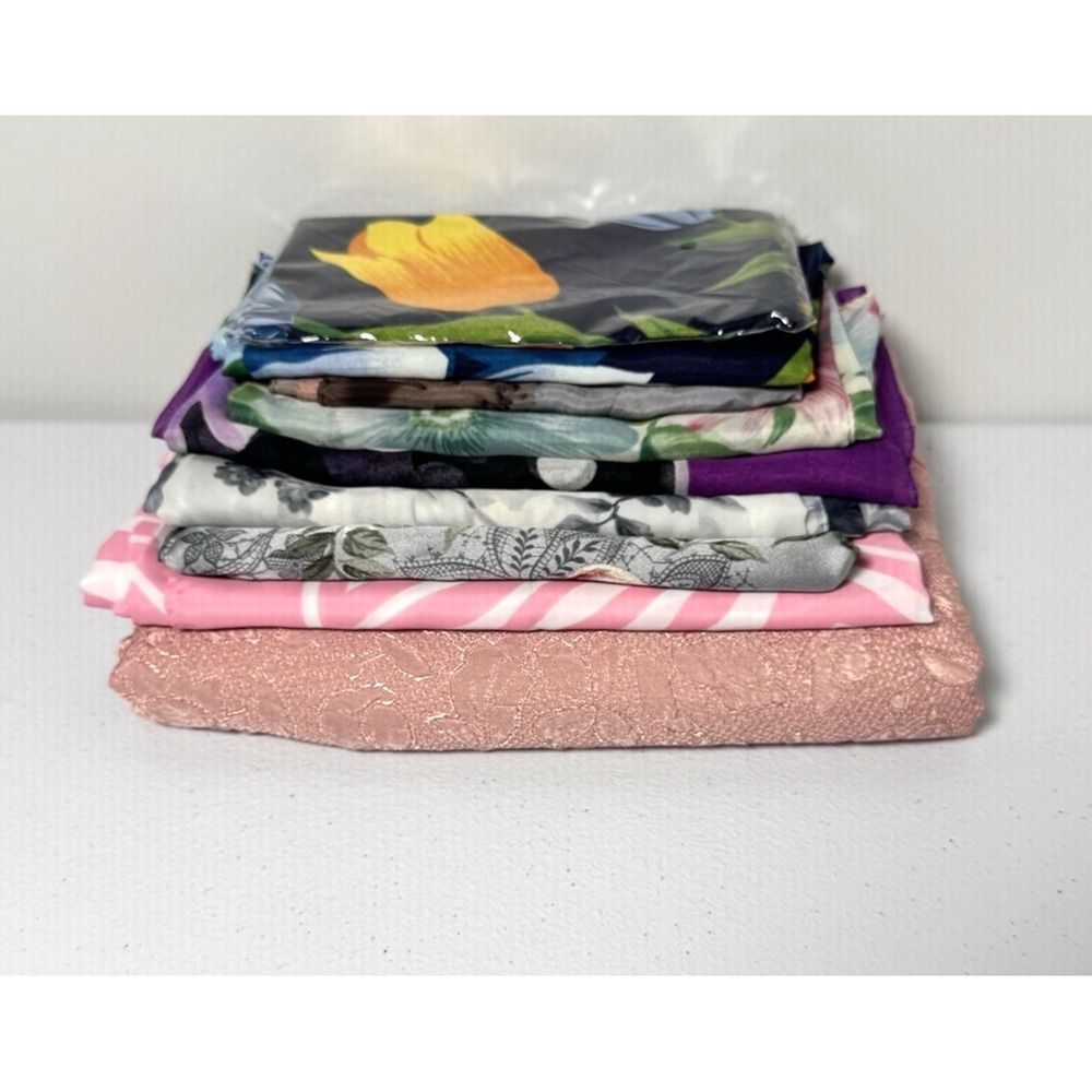 Vintage Women's Floral Scarf Lot‎ 8 Poly Chiffon Cottagecore Romantic Prairie